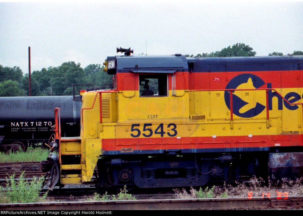 CSX 5543, with C&O lettering barely visible on the cab